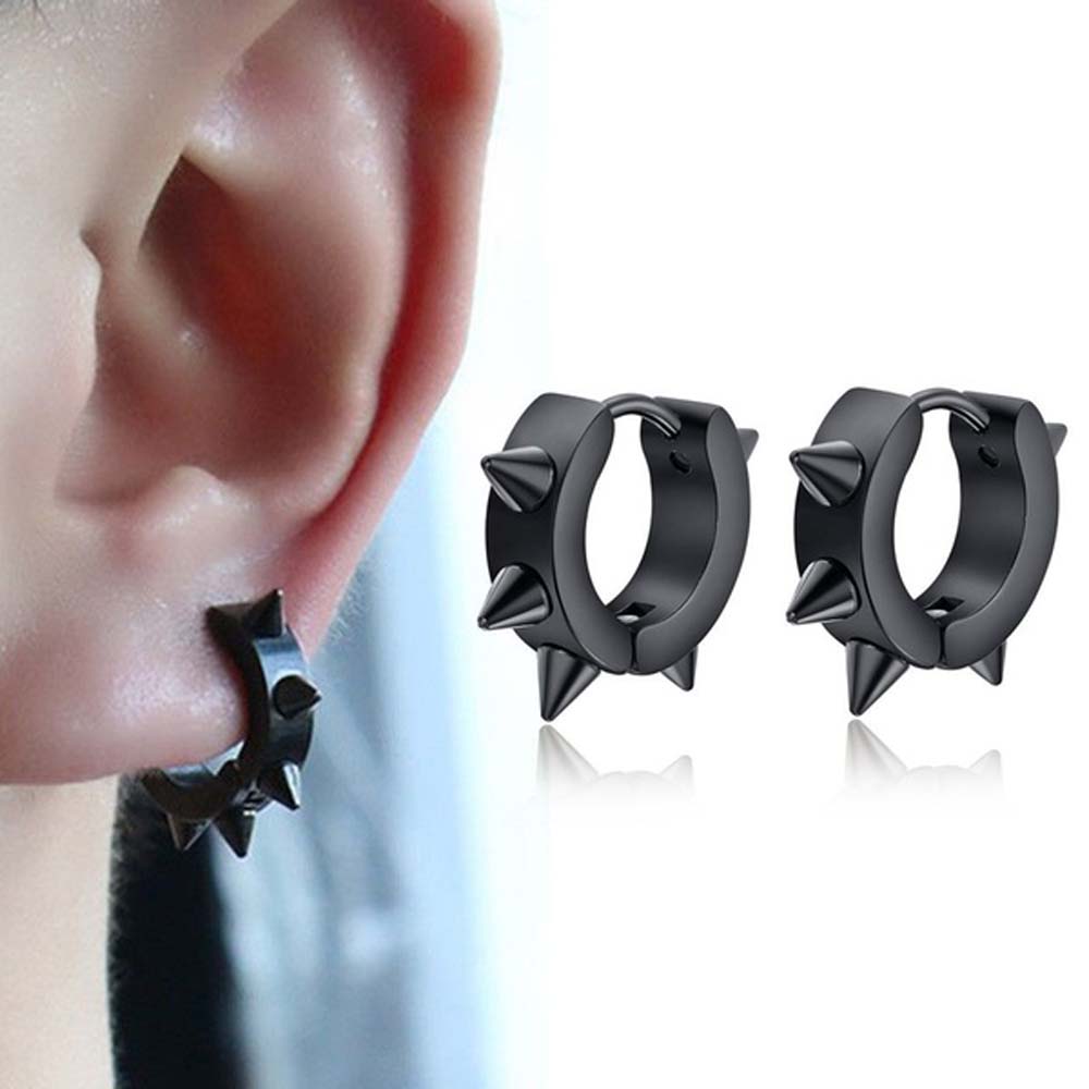 Set 2 Khuyên Tai Tròn Cá Tính Cho Nam Và Nữ
