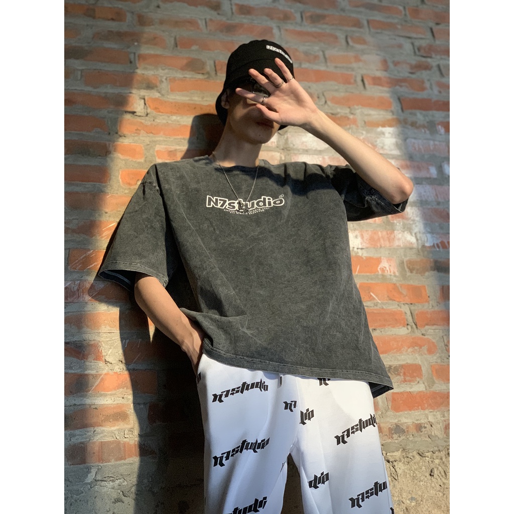 Áo thun Wash N7 phông unisex loang trơn nam nữ tay lỡ form rộng oversize | BigBuy360 - bigbuy360.vn