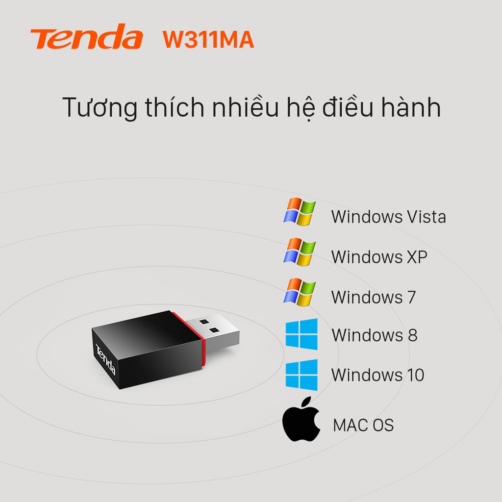 Tenda USB kết nối Wifi U3 tốc độ 300Mbps - Hãng phân phối chính thức