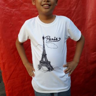 Áo thun cotton tháp Paris (trắng, size XS, 15-28kg)