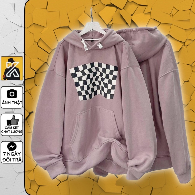 [ sẵn ] Áo Hoodie Dáng Rộng CARO 3D [ nam nữ mặc ]