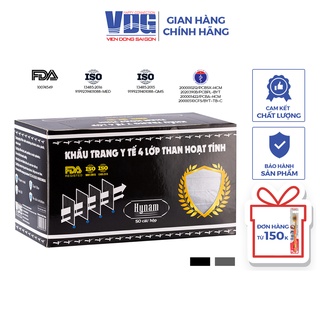 Khẩu trang y tế 4 lớp Hynam than hoạt tính kháng khuẩn (Hộp 50 cái) - Viễn Đông Sài Gòn