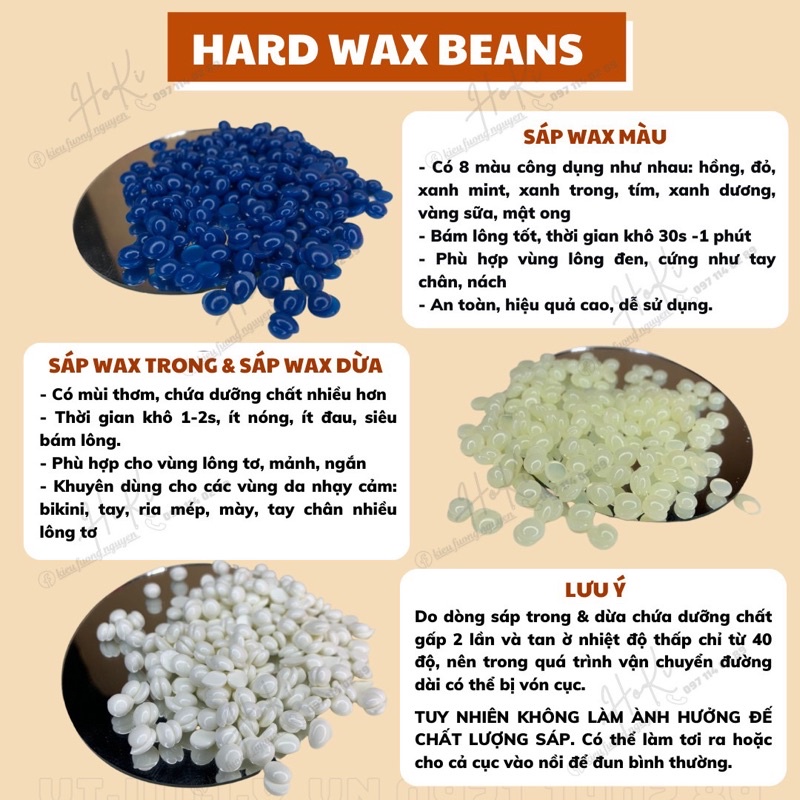 Combo Triệt Lông Vĩnh Viễn, Viên Sáp Hard Wax Bean và Mỡ Trăn, Hạt Wax Lông Nóng Dùng Cho Nách, Râu, Tay Chân, Bikini