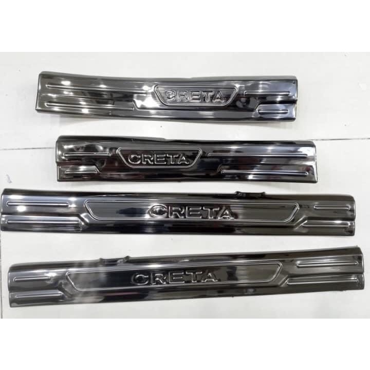 Ốp Bậc Cửa, Nẹp Bước Chân Hyundai Creta 2021 2022 Mẫu Titan Cao Cấp