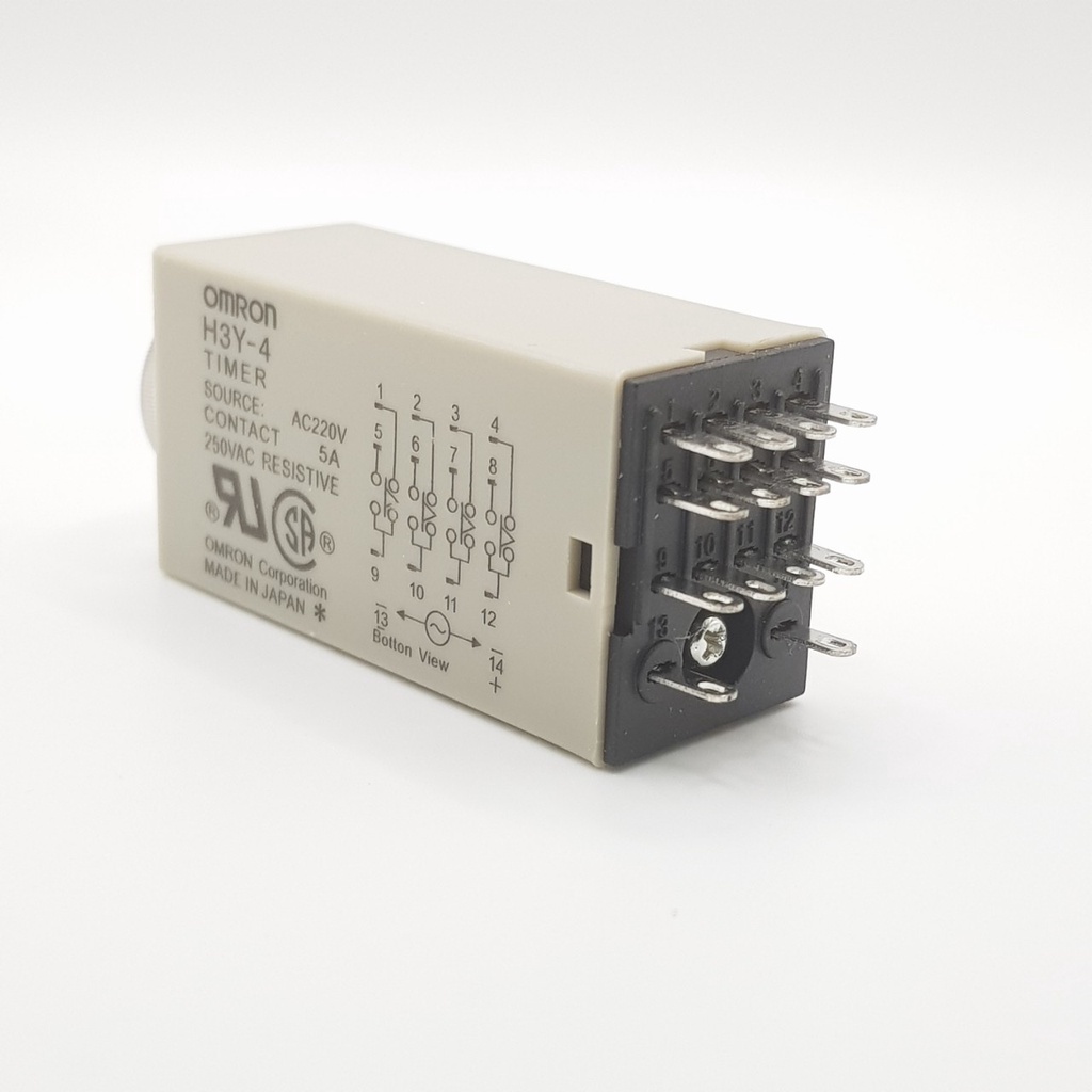 Rơ le 220V 30 giây, Relay thời Gian Timer Omron H3Y-4 14P 220V, H3Y-4, rơ le thời gian