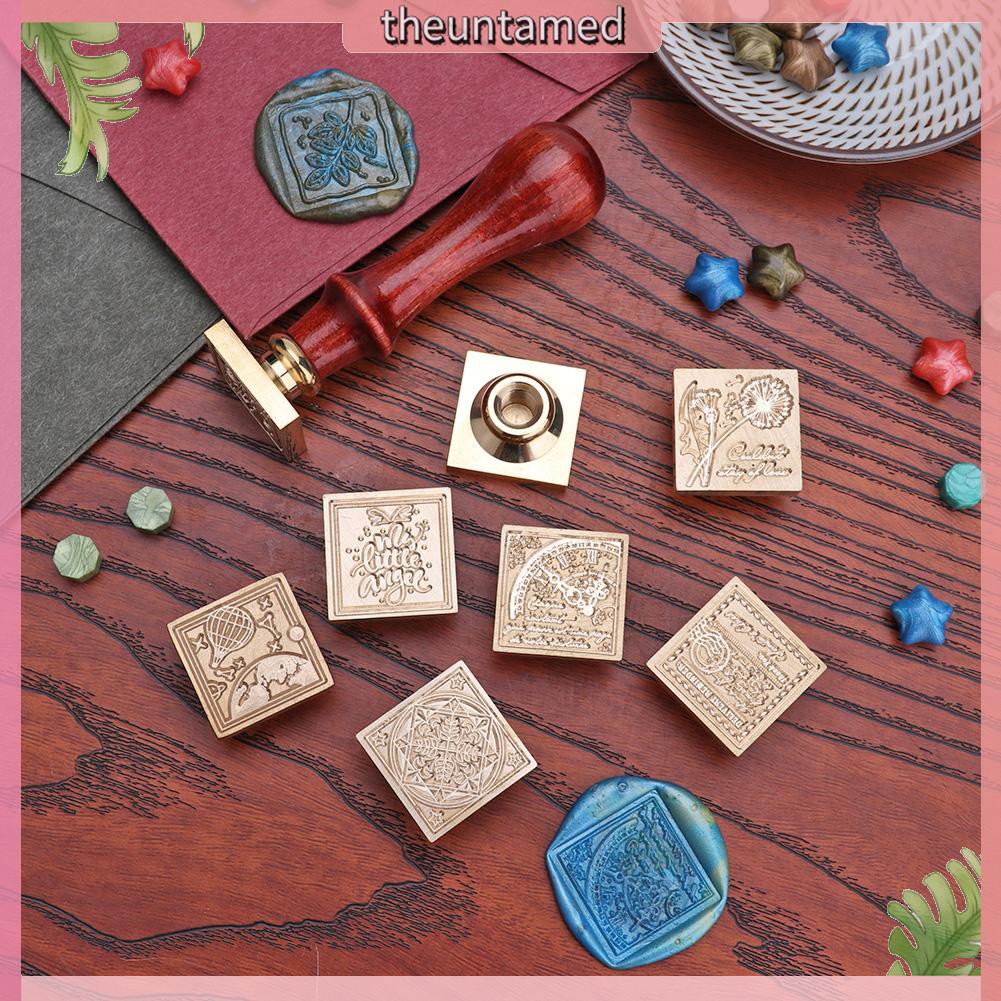 Con dấu hình vuông vintage dùng trang trí lưu bút DIY