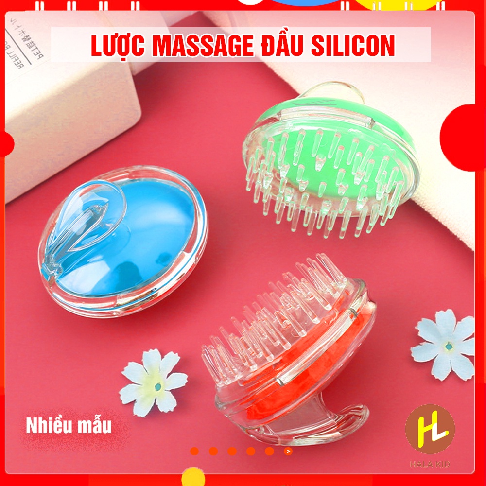 Lược massage đầu silicon, gội đầu tiện lợi, đa năng