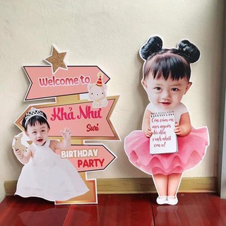 CHIBI BÉ GÁI - GỬI THIẾT KẾ CHO KHÁCH TRƯỚC KHI IN - Chibi trang trí sinh nhật cho bé Có chân dựng bàn - Nhiều mẫu