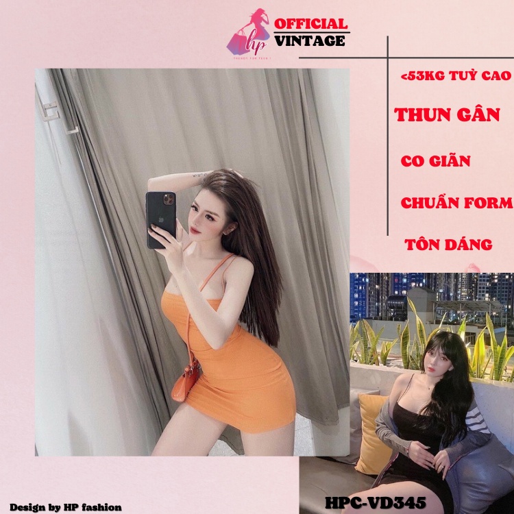 Đầm 2 dây bún nữ body, váy dáng ngắn thun gân đủ màu sang chảnh dự tiệc - VD345