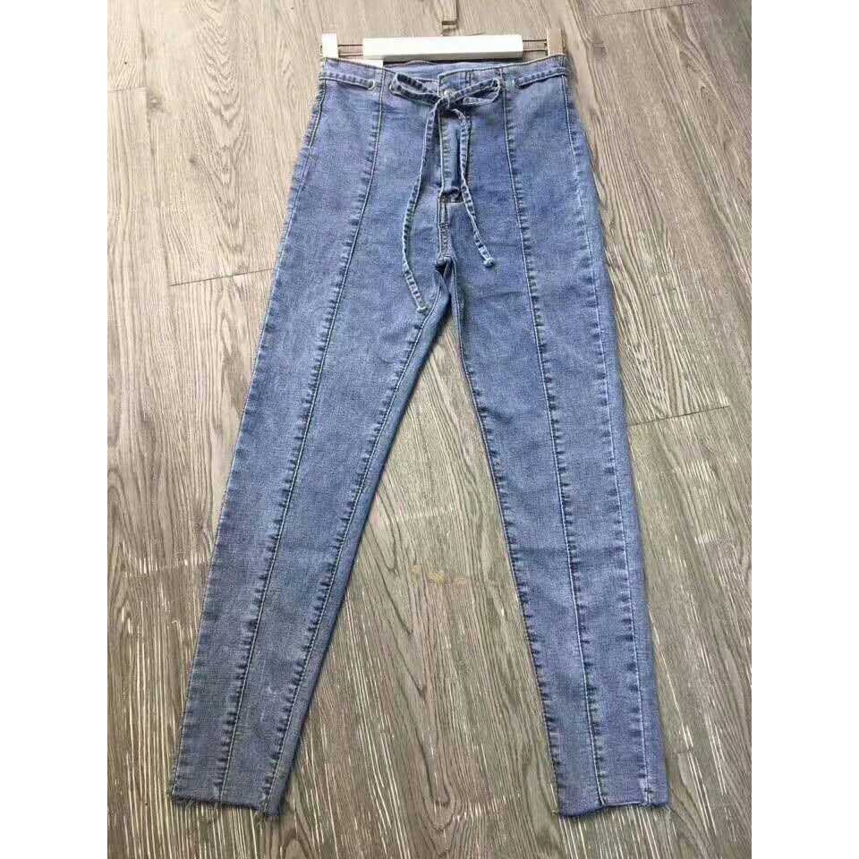 Quần Jeans Nữ Lưng Cao Cột Nơ Cao Cấp OHS3086 | WebRaoVat - webraovat.net.vn