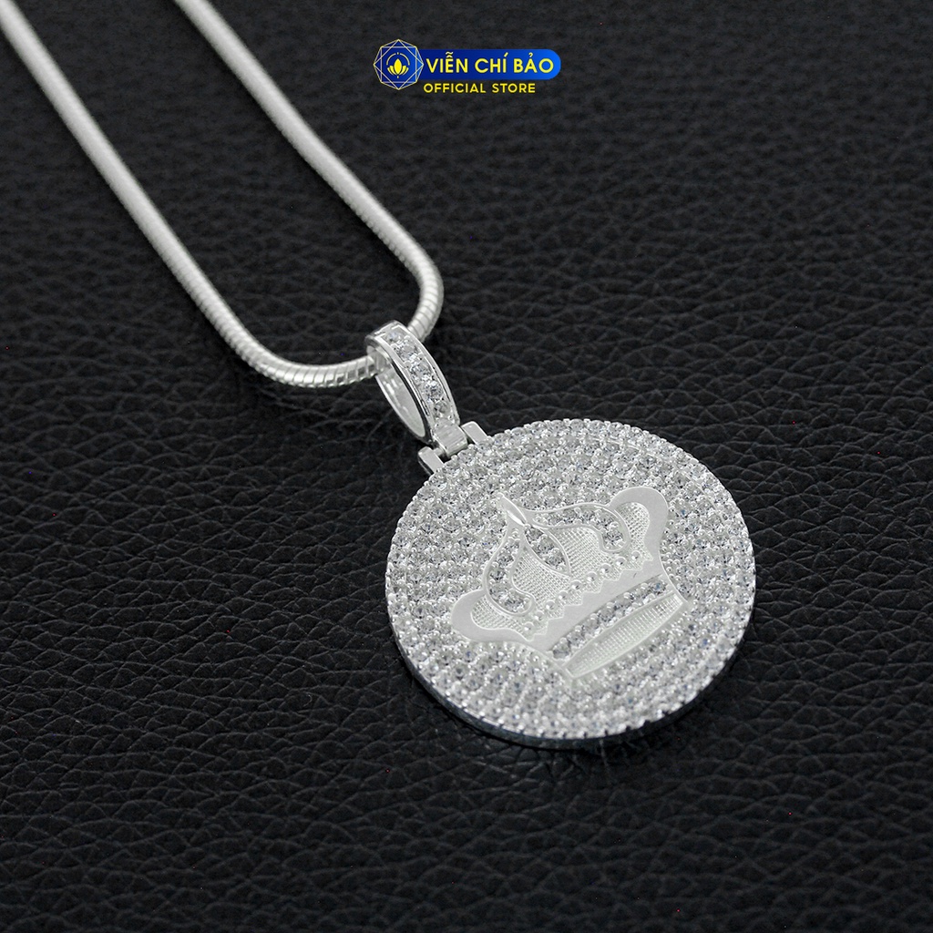 Mặt dây chuyền bạc nam vương miện tròn chất liệu bạc 925 thời trang phụ kiện trang sức Viễn Chí Bảo M300032