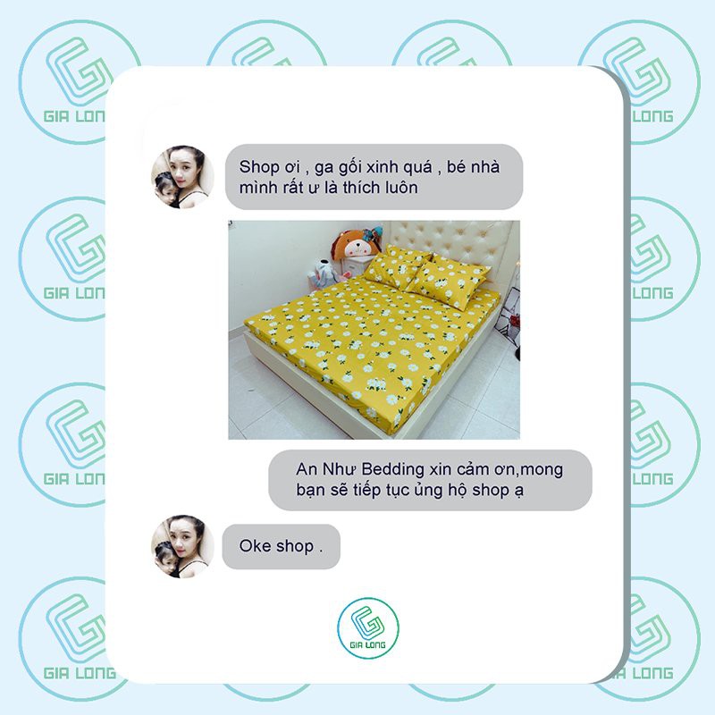 Bộ ga gối 💖m6/m8/2m💖 drap giường poly, ga trải giường + 2 vỏ gối nằm hoa lá An Như Bedding