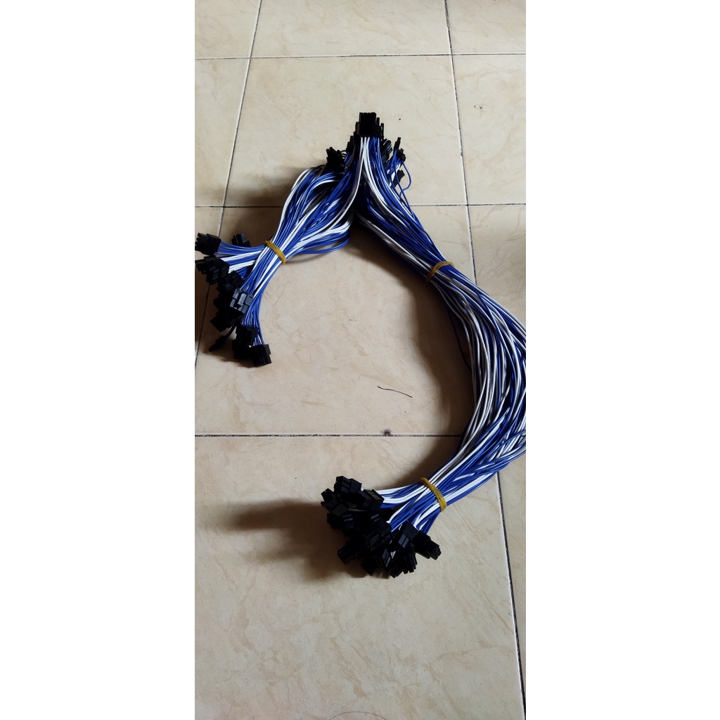 Dây cáp 6 pin ra 2 đầu 8 pin dài 80cm, cáp 6 pin to 2x8pin, cáp cắm VGA, Cáp dùng cho máy đào coin, trâu cày.