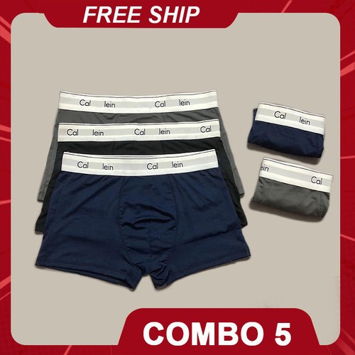 ombo 5 quần sịp đùi nam cotton thun lạnh co dãn 4 chiều thấm hút tối đa