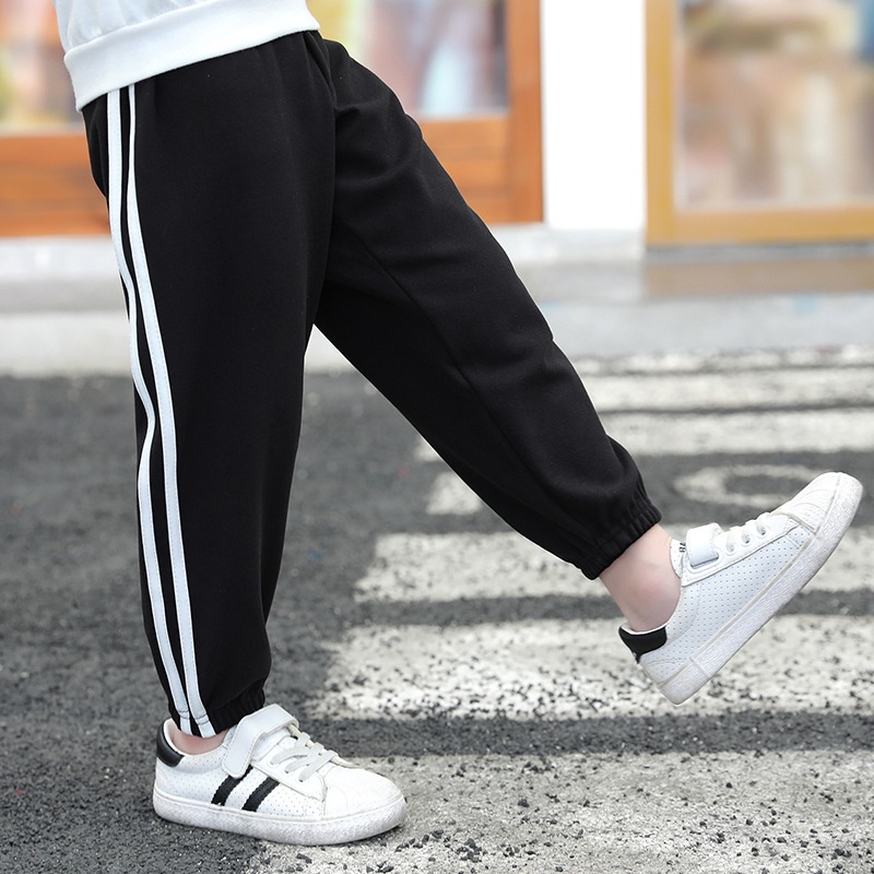 Quần thể thao YAOEENH dài ống rộng màu sắc đơn giản thời trang dành cho bé trai và bé gái