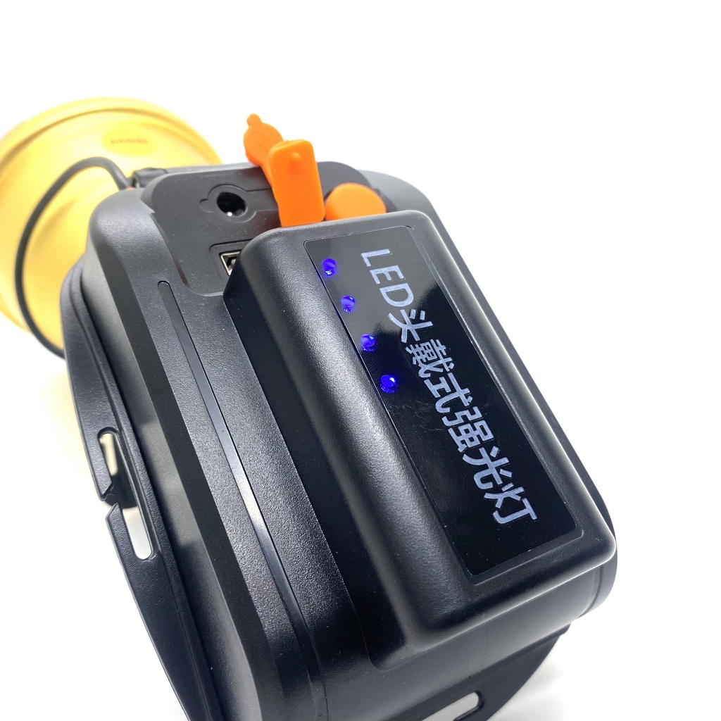 Đèn pin đội đầu siêu sáng, đèn đeo đầu K1000 6 pin , cổng ra USB, bảng hiển thị pin choá 10cm chiếu xa 500M