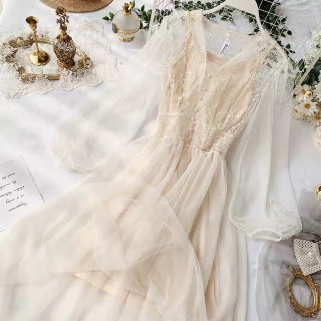 Đầm công chúa tay voan