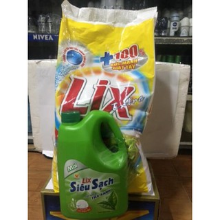 Bột giặt lix vàng 6 kg tặng kèm nước rửa chén 1.5 kg