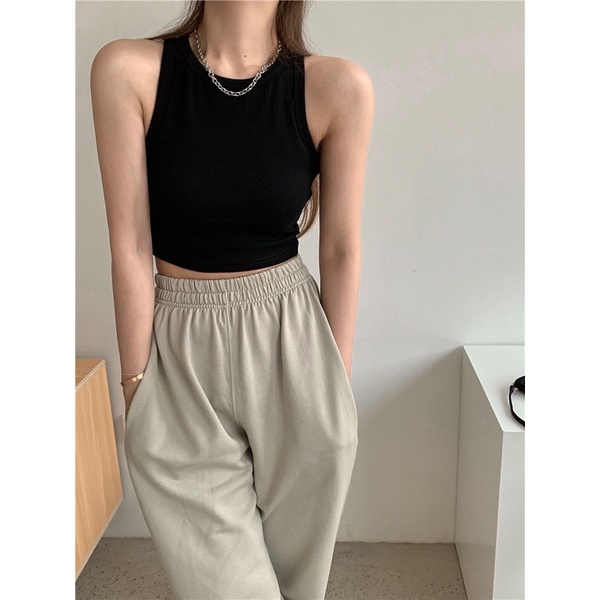 Áo Ba Lỗ Nữ Xuất Khẩu Dáng Croptop Cotton Tăm Siêu Mềm Mịn | BigBuy360 - bigbuy360.vn