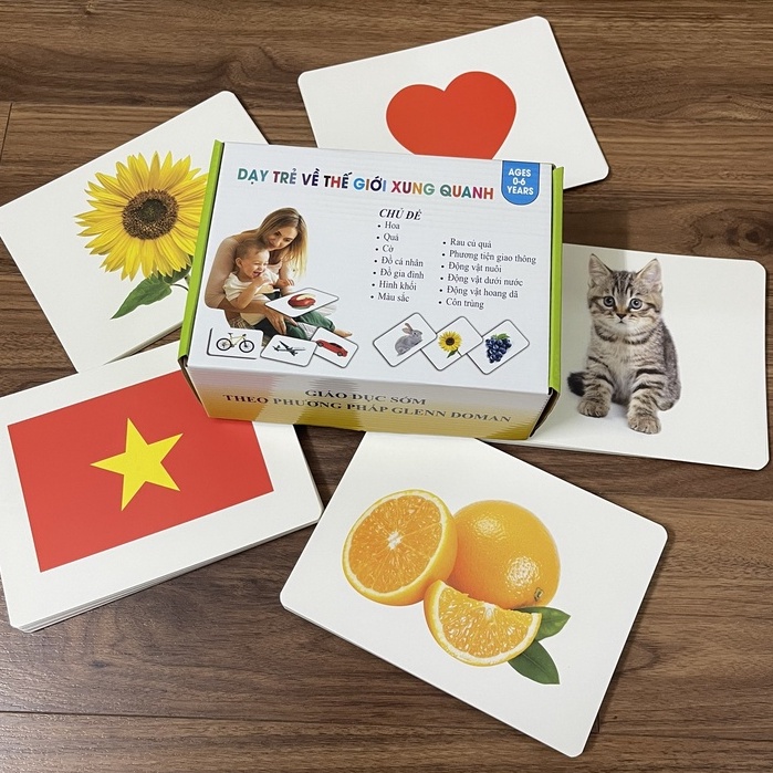 BỘ THẺ THẾ GIỚI XUNG QUANH 300 THẺ  - DẠY BÉ BIẾT ĐỌC SỚM