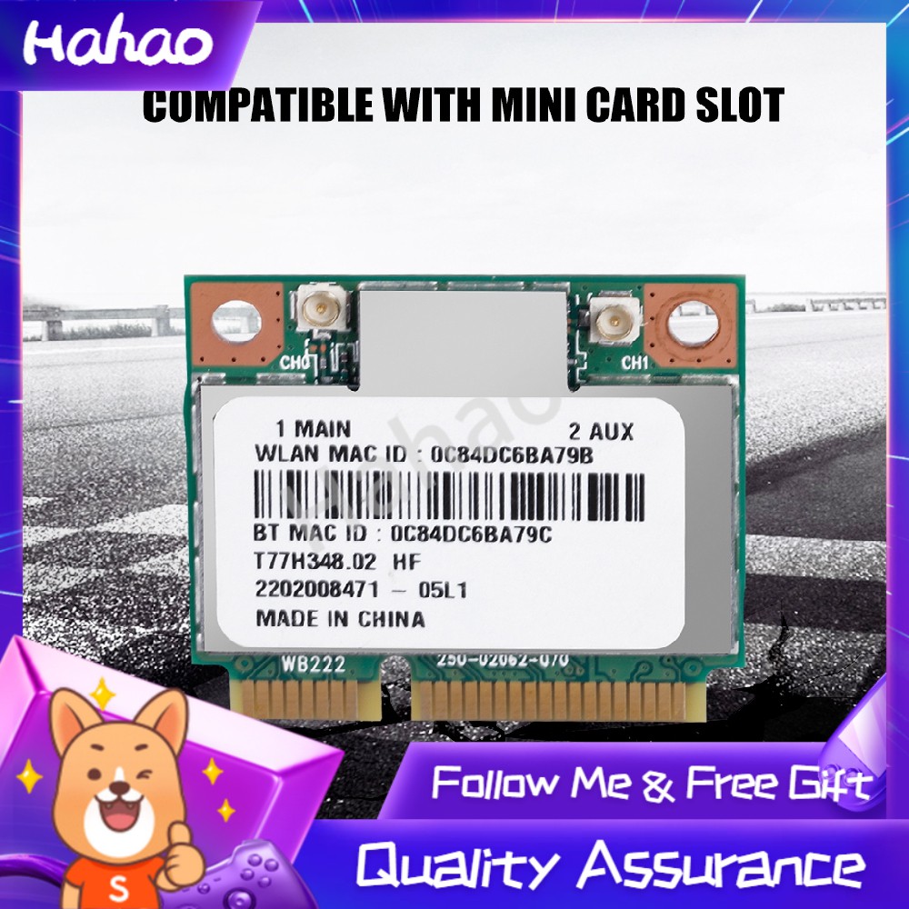 [Wholesale Price] Card Wifi Không Dây 300m 802.11b / G / N Mini Pci-E Bluetooth 4.0 + Cho Dell Asus tiện dụng | BigBuy360 - bigbuy360.vn