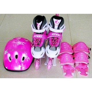 Giày PATIN trẻ em, người lớn bánh có đèn flash sports, tặng kèm bảo hộ tay và đầu gối, tặng túi đựng giày