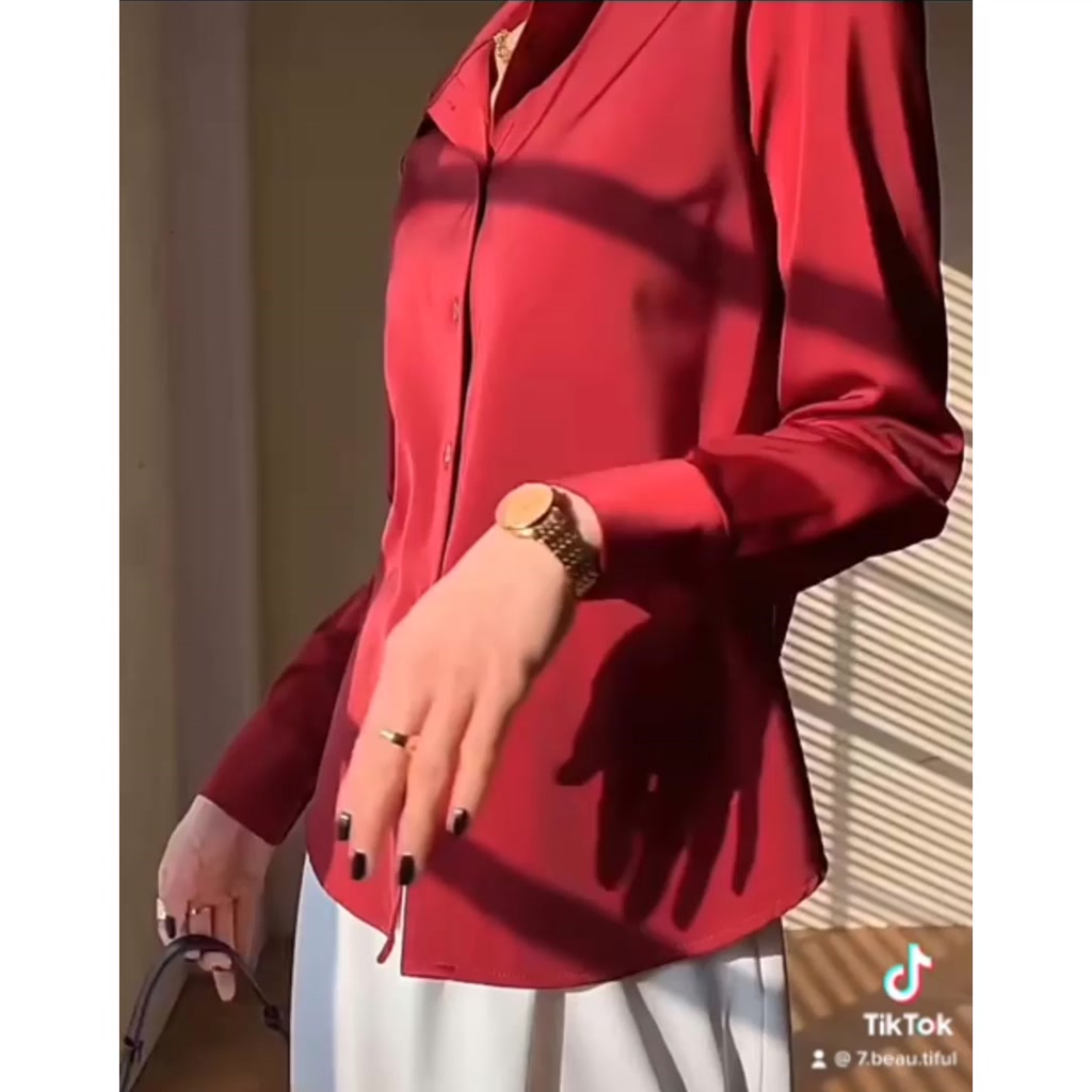 Áo sơ mi lụa nữ công sở, sơ mi lụa dài tay, thiết kể cổ bẻ màu cực chất, phong cách trẻ trung sang trọng 7.Beautiful A92 | BigBuy360 - bigbuy360.vn