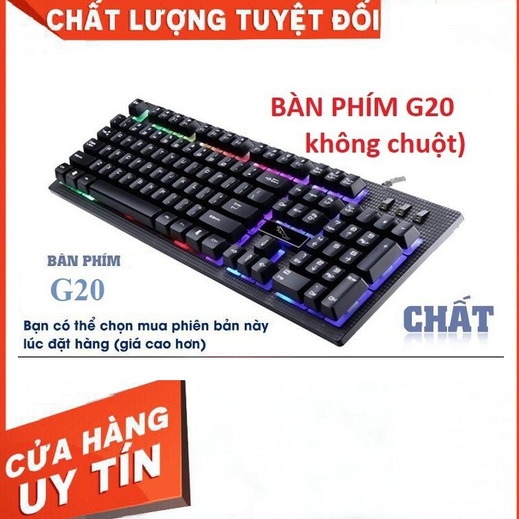 Bàn Phím Giả Cơ G20 Màu Đen🚨HÀNG LOẠI 1🚨- Chuyên game - Có đèn LED 7 màu - Cho máy tính, laptop