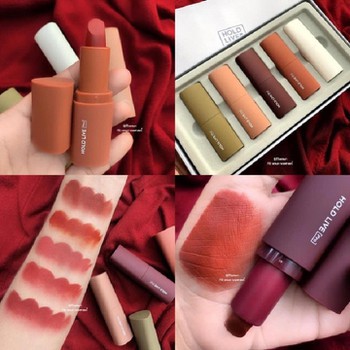 Set Son Sáp Nhung 5 In 1 Light Matte Lip Glaze. Set 5 Màu Son Hot Trend Siêu Lì, Siêu Mịn, Không Khô Môi