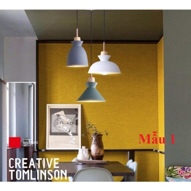 Bộ Đèn Thả Trang Trí Chao Nhôm Đuôi Gỗ Thiết Kế Sang Trọng, Mẫu Đèn Thả Bàn Ăn Đẹp