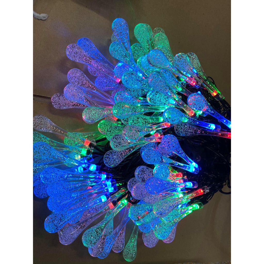 Dây Đèn Led Hình Giọt Nước Bi bầu 10m 50 bóng Trang Trí Giáng Sinh, Tết,  Dây Đèn Trang Trí,