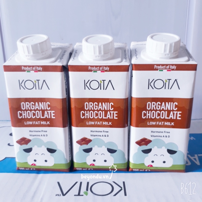 Sữa ít béo vị socola hữu cơ Koita 200ml - Organic Chocolate Low Fat Milk
