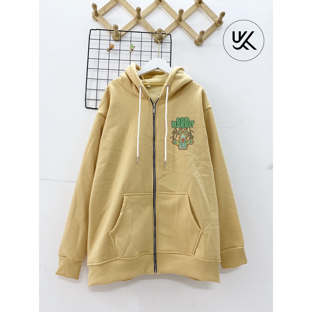 Áo Nỉ HOODIE BAD RABBIT dây kéo, Form Rộng Ulzzang Unisex , hoodie nỉ bông cao cấp, nam nữ. kkimshop