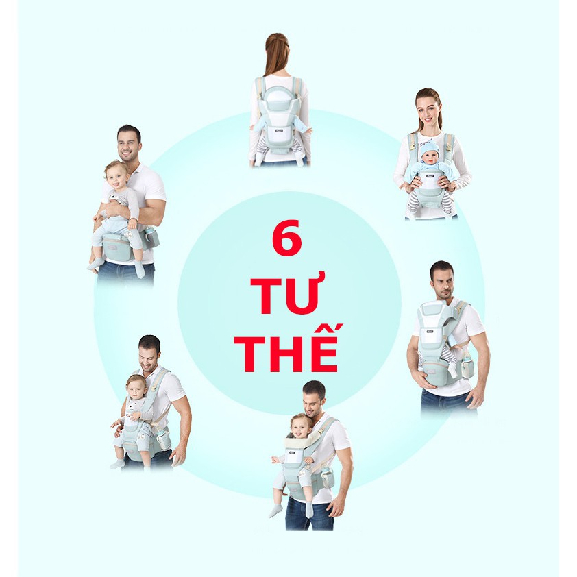 Đai Địu An Toàn Cho Bé Aixintu Forbaby - Địu Em Bé 6 Tư Thế - 100% Cotton và bông - Cảm Giác Thoải Mái - Dễ Chịu Cho Bé