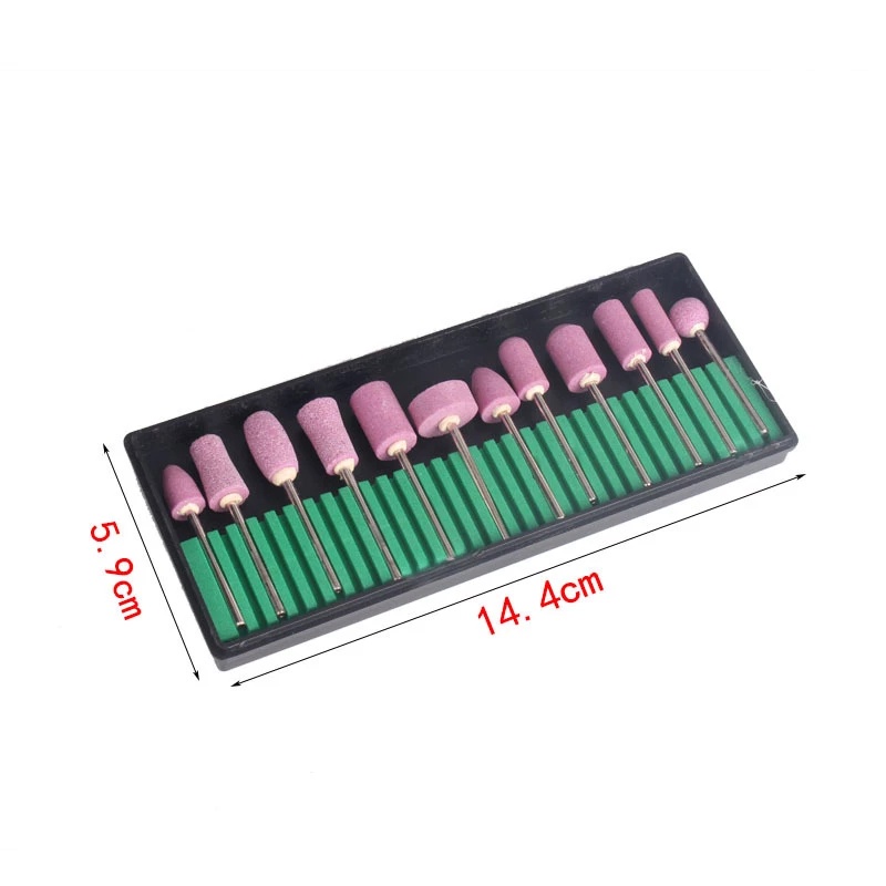 Set 12 Mũi Khoan Móng Tay Bằng Thép Không Gỉ Tiện Dụng