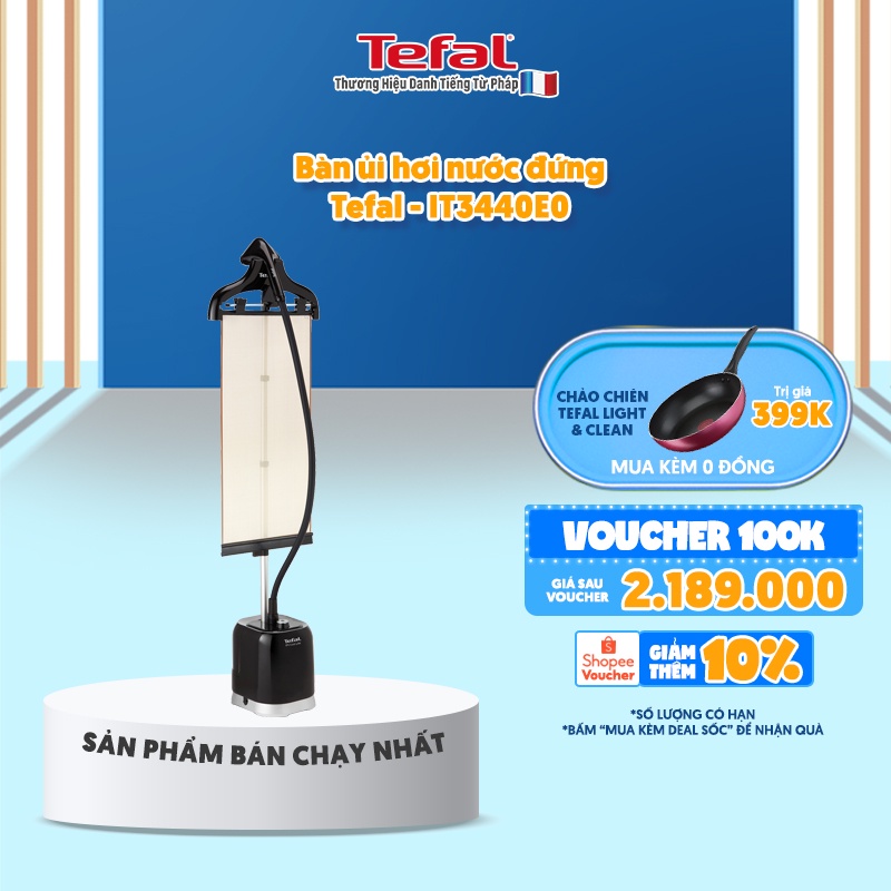 [Mã ELTEFALWL5 giảm 10% đơn 500K] Bàn ủi hơi nước đứng Tefal - IT3440E0