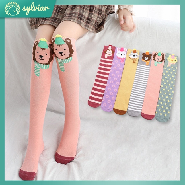 Vớ Cotton Mềm Thoáng Khí In Họa Tiết Hoạt Hình Cho Bé Gái