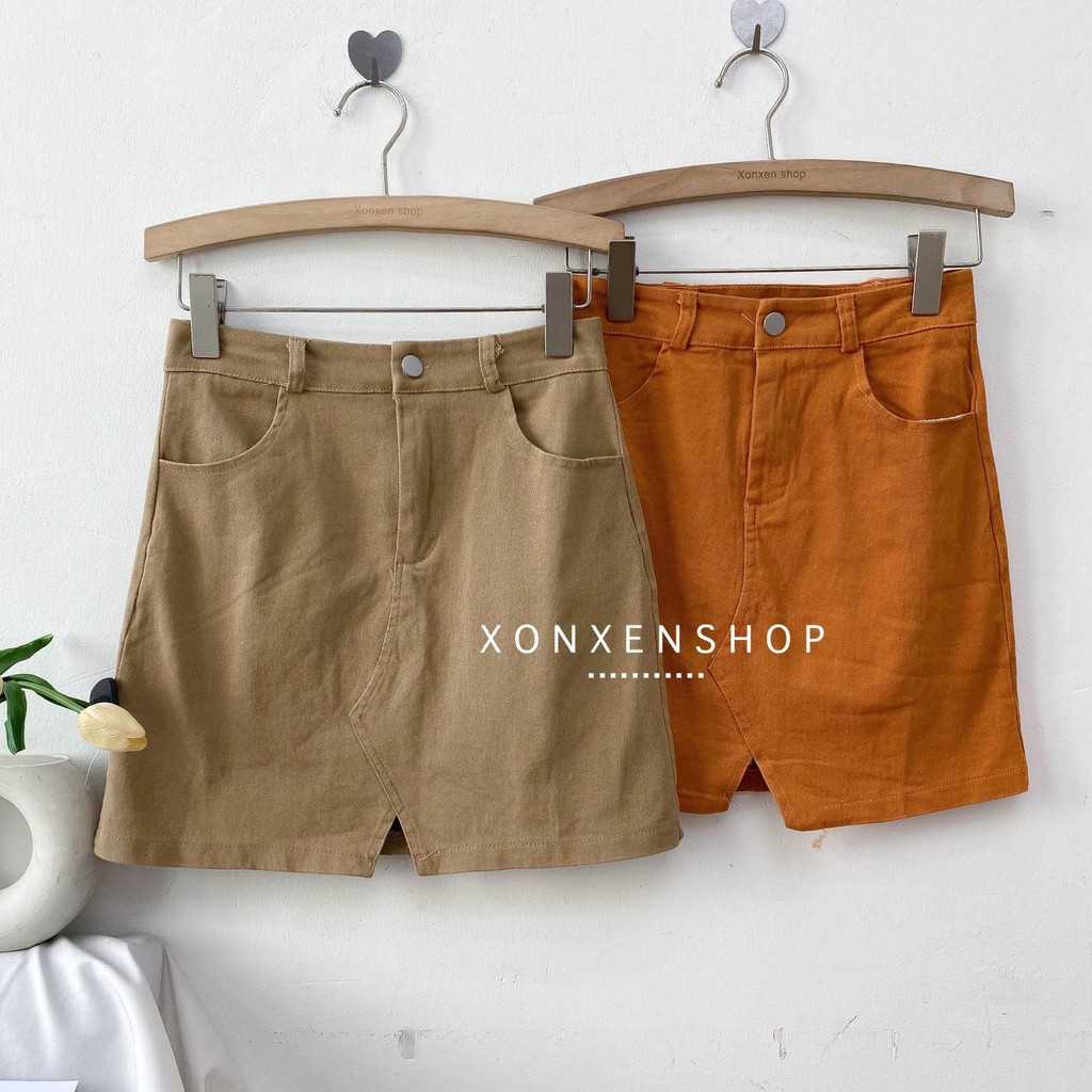 Chân váy chữ A dáng ngắn Xonxen shop chất vải kaki size s m, mã 656 | BigBuy360 - bigbuy360.vn