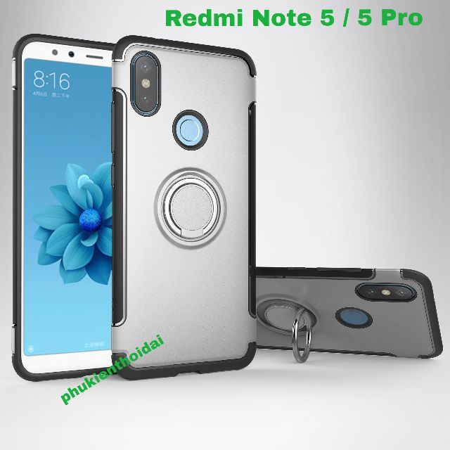 Ốp lưng Xiaomi Redmi Note 5 / 5 Pro chống sốc giá đỡ kiêm nhẫn Ô tô
