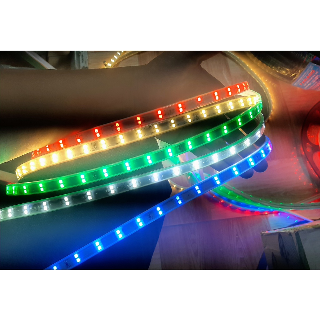 Đèn Led dây đôi trang trí 2835 màu vàng, đỏ, hồng, xanh lá, xanh dương dùng hắt trần, tủ trưng bày ( bán theo met )