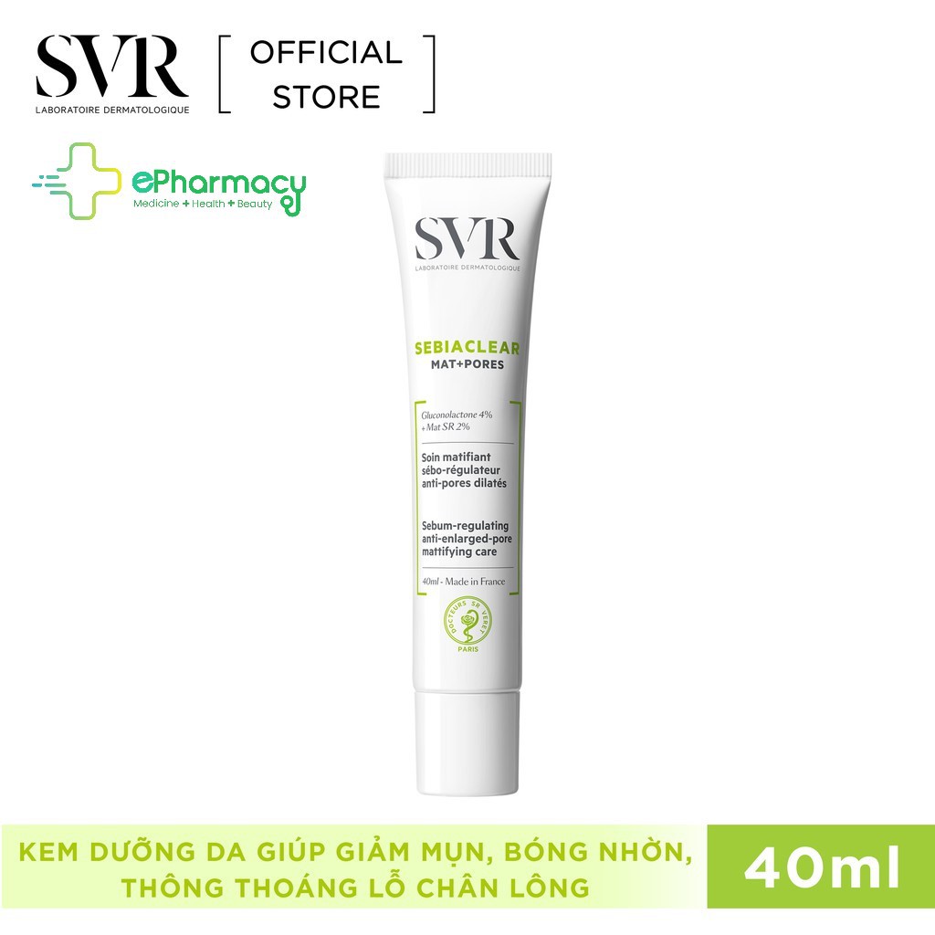 Kem Dưỡng SVR Sebiaclear Mat+Pores 40ml Giảm Mụn Kiềm Dầu Và Thu Nhỏ Lỗ Chân Lông | BigBuy360 - bigbuy360.vn