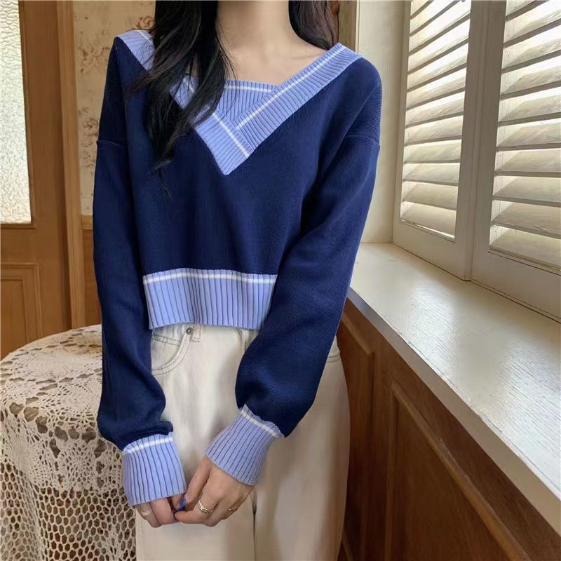 Áo Sweater Cổ V Tay Dài Kiểu Hàn Quốc Thời Trang 2022 Cho Nữ
