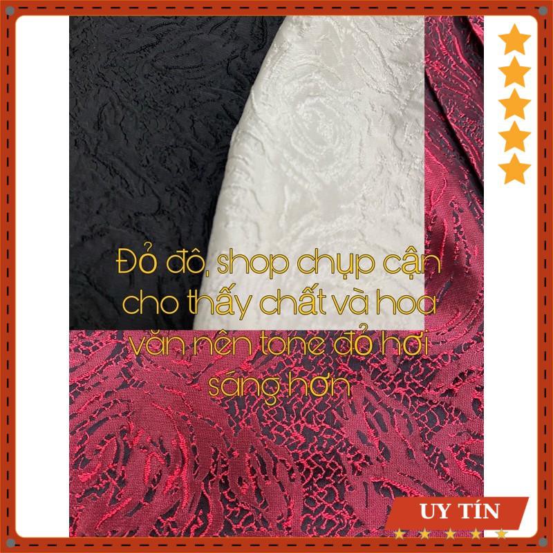 Đầm gấm cổ vuông tay bồng lệch tà Eva_home_fashion | BigBuy360 - bigbuy360.vn