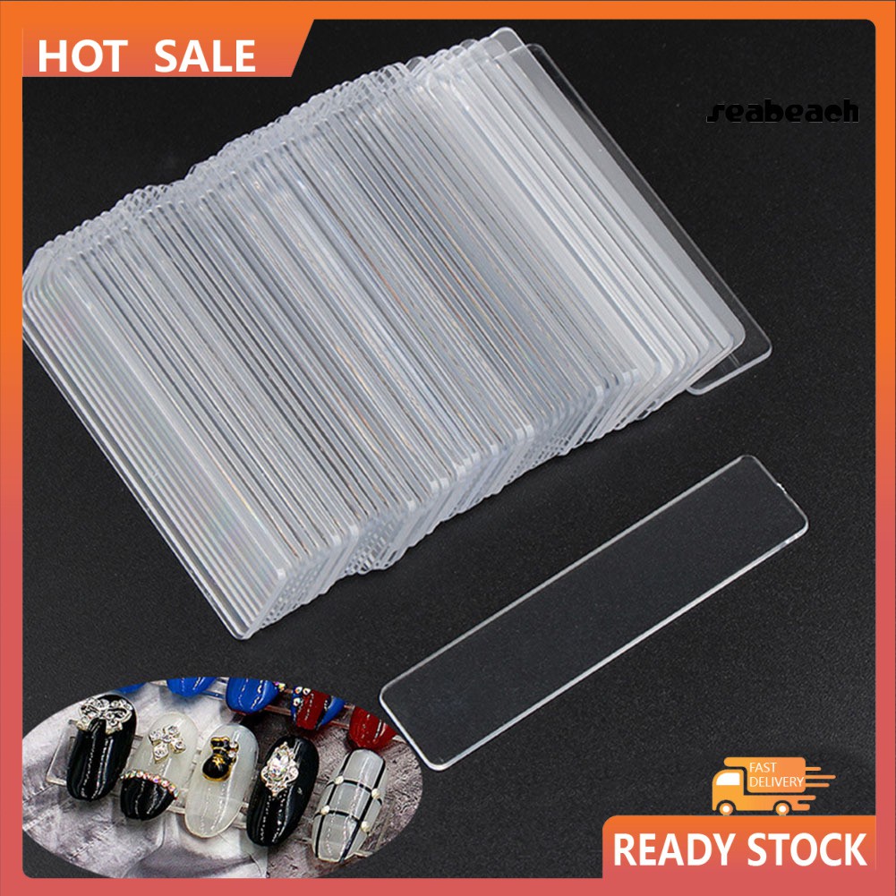 Set 50 thanh nhựa trưng bày móng giả màu trong suốt