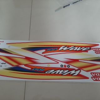 Bộ tem xe WAVE thái 100 đời 2003 màu vàng hàng nhập thái