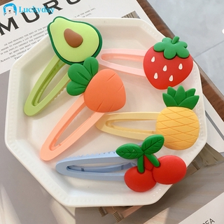 Kẹp tóc hình cà rốt/dâu tây màu trơn đơn giản thời trang Hàn Quốc cho nữ