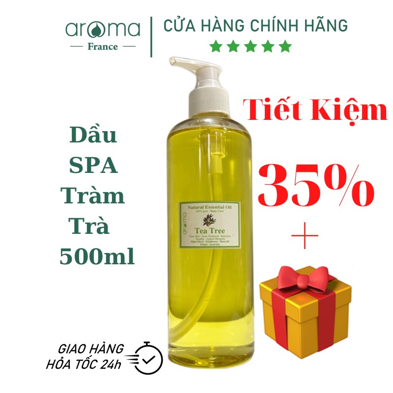 Dầu Massage Aroma Thiên Nhiên Tràm Trà Tea Tree Oil 500ml