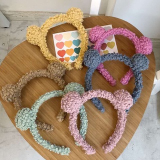 Cài tóc tai gấu nhiều màu - Băng đô tai gấu - Băng đô tai gấu phủ bông - Băng đô tai gấu lông xù