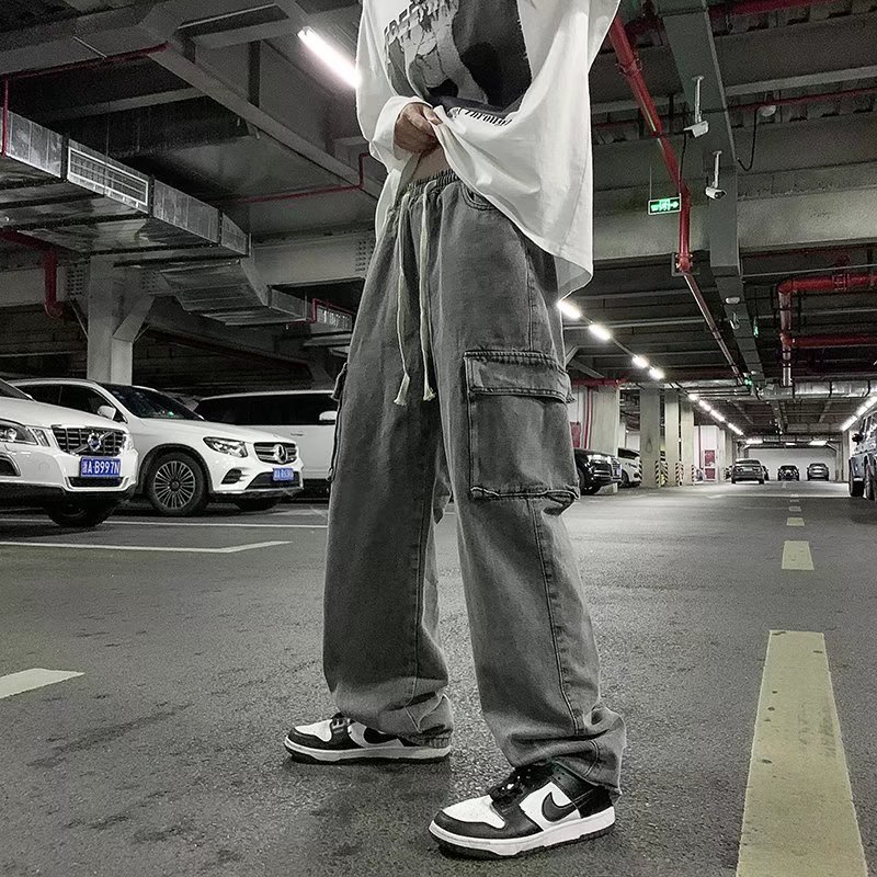 Quần jeans Dài Ống Rộng Phong Cách retro Dành Cho Nam Giới