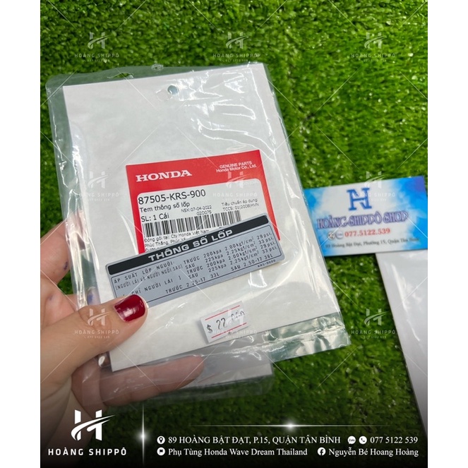 Bộ 4 miếng tem thông số wave Zx chính hãng Honda